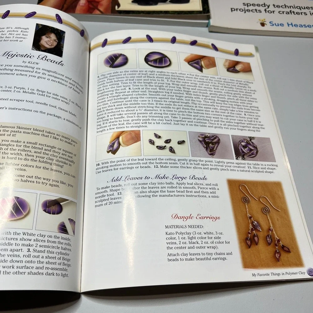 Polymer Clay Instruction Book Lot of 4 Crafting‎ Techniques Projects
